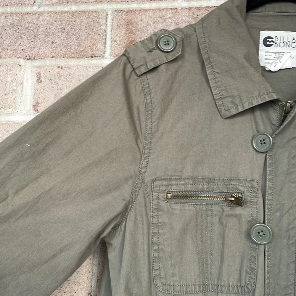 Billabong Olive Green Longline Utility Jacket